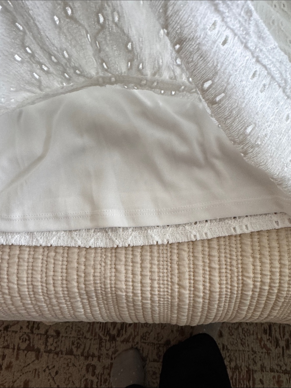 White Eyelet Ruffle Mini Dress - Picture 10 of 10